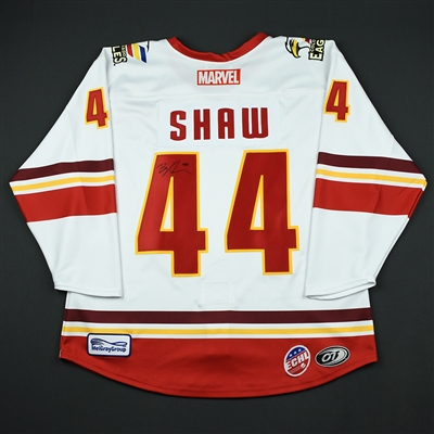 Brady Shaw - Colorado Eagles - 2017-18 MARVEL Super Hero Night - Game-Issued Autographed Jersey 