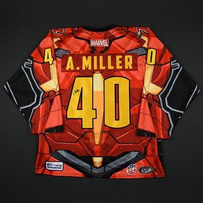 Andrew Miller - Rapid City Rush - 2017-18 MARVEL Super Hero Night - Game-Worn Autographed Jersey 