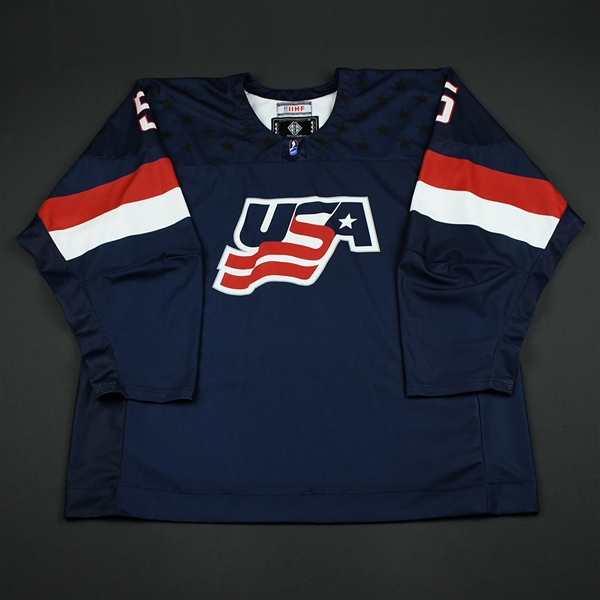 Adam Samuelsson - 2018 U.S. National Under-18 IIHF Mens World Championship - Game-Worn Blue Jersey