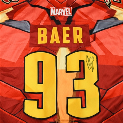 Alec Baer - Rapid City Rush - 2017-18 MARVEL Super Hero Night - Game-Worn Autographed Jersey 