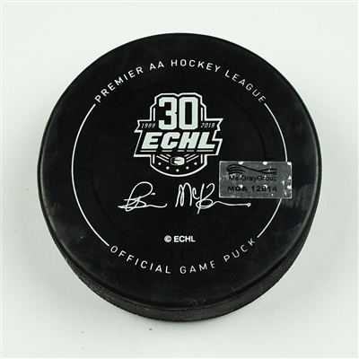 Travis Barron - Colorado Eagles - 2018 Kelly Cup Finals - Goal Puck - Game 7 - Goal #4
