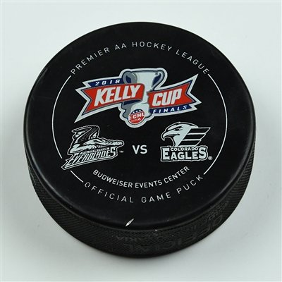 J.C. Beaudin - Colorado Eagles - 2018 Kelly Cup Finals - Goal Puck - Game 2 - Goal #4