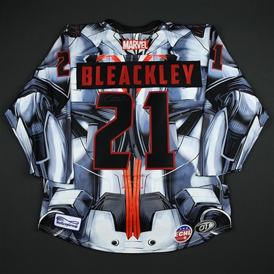 Conner Bleackley - Tulsa Oilers - 2017-18 MARVEL Ultron Super Hero Night - Game-Issued Autographed Jersey
