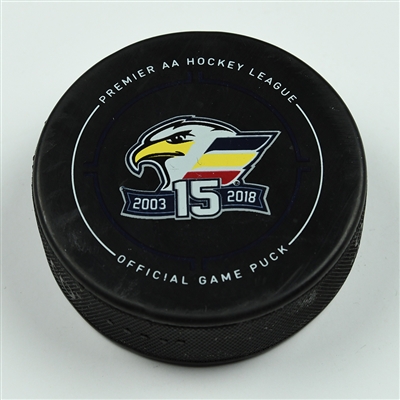 Drayson Bowman - Colorado Eagles - 2018 Kelly Cup Finals - Goal Puck - Game 1 - Goal #2