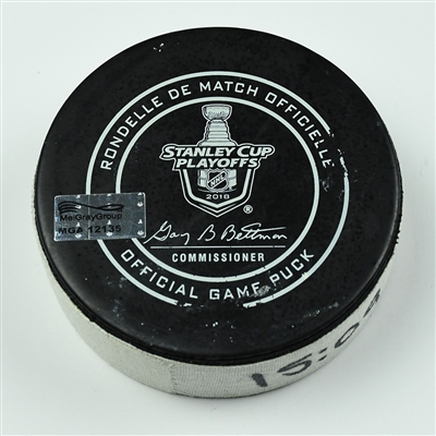 Blake Comeau - Colorado Avalanche - Goal Puck - April 12, 2018 vs. Nsh. Predators (Predators Logo) - 2018 Stanley Cup Playoffs - Round 1 Game 1