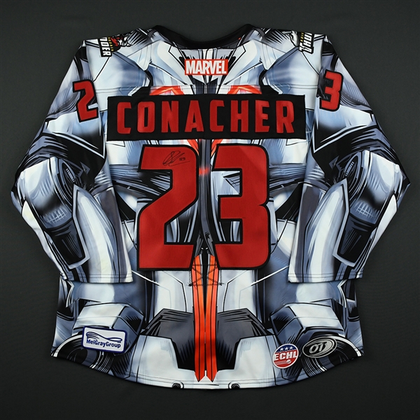 Shane Conacher - Adirondack Thunder - 2017-18 MARVEL Super Hero Night - Game-Worn Autographed Jersey