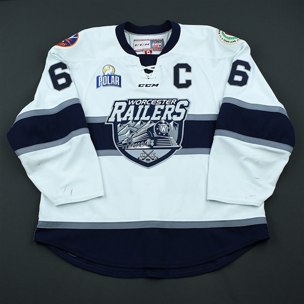 Mike Cornell - Worcester Railers - 2018 Captains Club - Autographed Game-Worn Jersey w/C