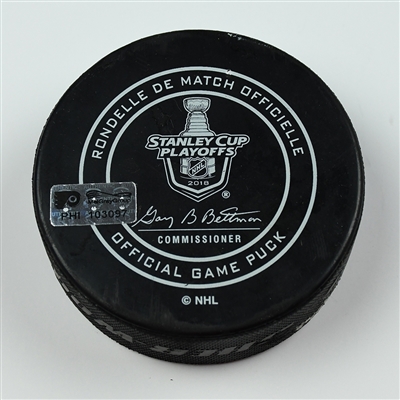 Sean Couturier - Philadelphia Flyers - Goal Puck (1st of Hat Trick) - April 22, 2018 vs. Pitt. Penguins (Flyers Logo) - 2018 Stanley Cup Playoffs - Round 1 Game 6