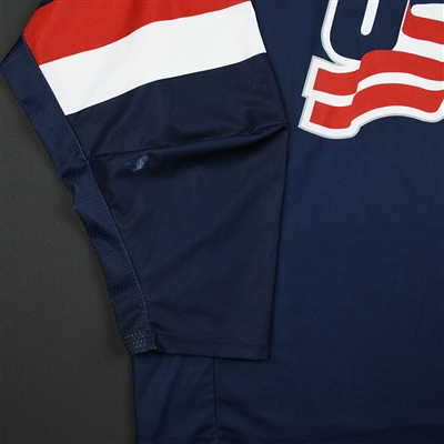 Jack DeBoer - 2018 U.S. National Under-18 IIHF Men's World Championship - Game-Worn Blue Jersey