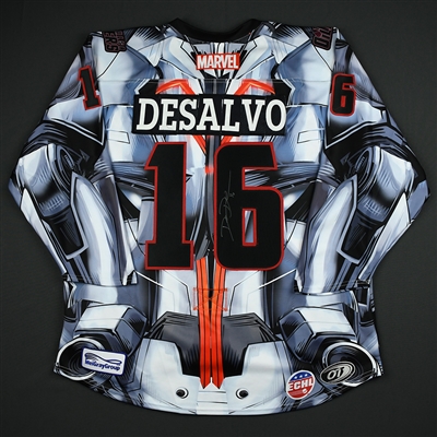 Dan DeSalvo - Tulsa Oilers - 2017-18 MARVEL Ultron Super Hero Night - Game-Worn Autographed 1st Period Only Jersey