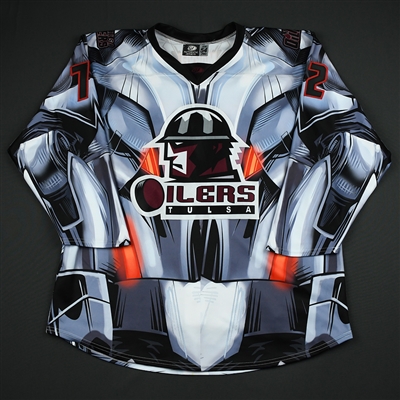 Eric Drapluk - Tulsa Oilers - 2017-18 MARVEL Ultron Super Hero Night - Game-Worn Autographed 1st Period Only Jersey