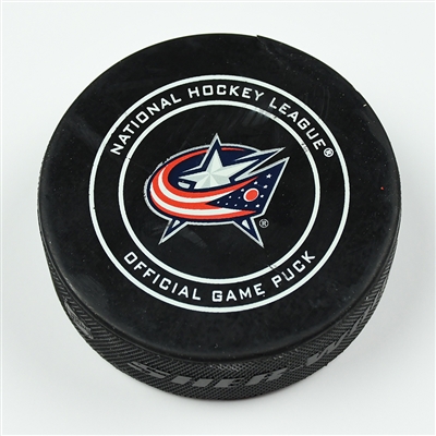Lars Eller - Washington Capitals - Goal Puck - April 23, 2018 vs. Clb. Blue Jackets (Blue Jackets Logo) - 2018 Stanley Cup Playoffs - Round 1 Game 6