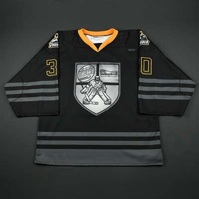 Drew Fielding - Adirondack Thunder - 2018 Golden Goalie - Game-Worn Autographed Back-Up Only Jersey - Worn Feb. 25, 2018 & Mar. 9, 2018