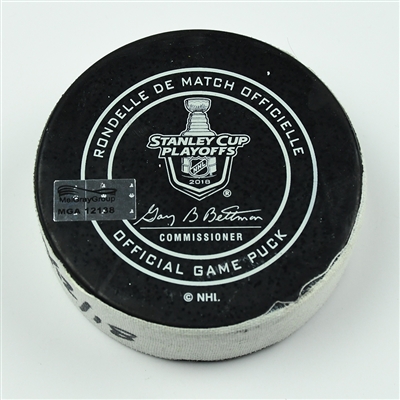 Filip Forsberg - Nashville Predators - Goal Puck - April 12, 2018 vs. Col. Avalanche (Predators Logo) - 2018 Stanley Cup Playoffs - Round 1 Game 1