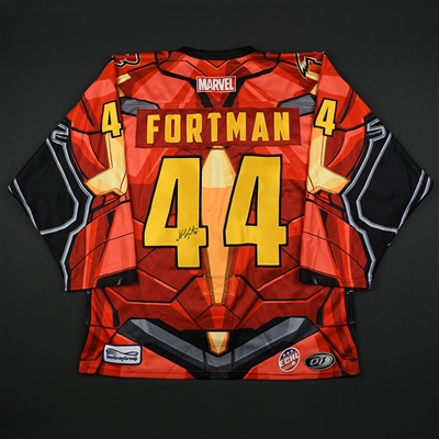 Geoff Fortman - Rapid City Rush - 2017-18 MARVEL Super Hero Night - Game-Worn Autographed Jersey 