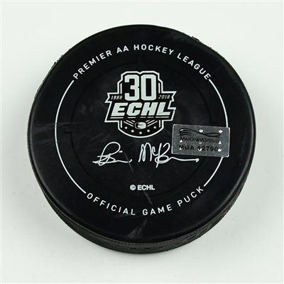 Matt Garbowsky - Colorado Eagles - 2018 Kelly Cup Finals - Goal Puck - Game 4 - Goal #4