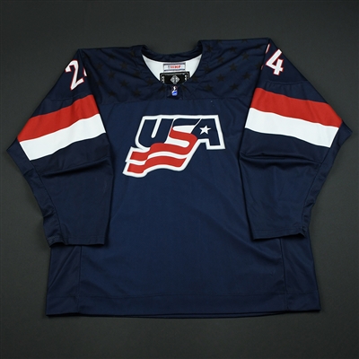 Patrick Giles - 2018 U.S. National Under-18 IIHF Mens World Championship - Game-Worn Blue Jersey