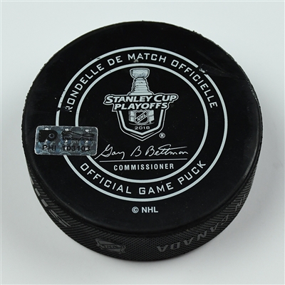 Jake Guentzel - Pittsburgh Penguins - Goal Puck (1st of 4 Goals) - April 22, 2018 vs. Phi. Flyers (Flyers Logo) - 2018 Stanley Cup Playoffs - Round 1 Game 6