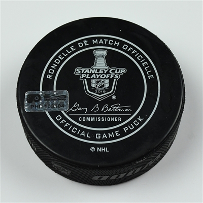 Jake Guentzel - Pittsburgh Penguins - Goal Puck (2nd of 4 Goals) - April 22, 2018 vs. Phi. Flyers (Flyers Logo) - 2018 Stanley Cup Playoffs - Round 1 Game 6