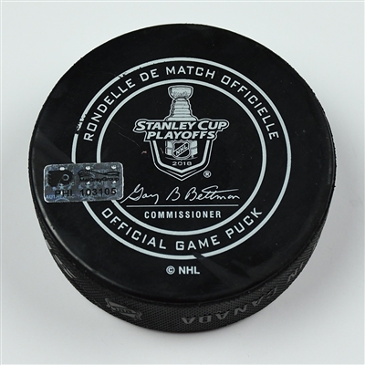 Jake Guentzel - Pittsburgh Penguins - Goal Puck (3rd of 4 Goals) - April 22, 2018 vs. Phi. Flyers (Flyers Logo) - 2018 Stanley Cup Playoffs - Round 1 Game 6
