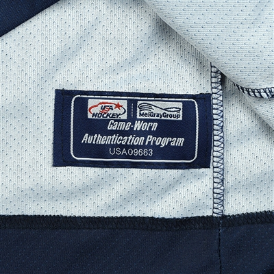 Gavin Hain - 2018 U.S. National Under-18 IIHF Men's World Championship - Game-Worn Blue Jersey