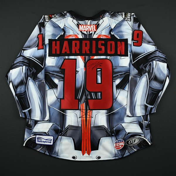 Tim Harrison - Adirondack Thunder - 2017-18 MARVEL Super Hero Night - Game-Worn Autographed Jersey