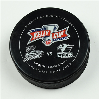 Ryan Harrison - Colorado Eagles - 2018 Kelly Cup Finals - Goal Puck - Game 6 - Goal #1
