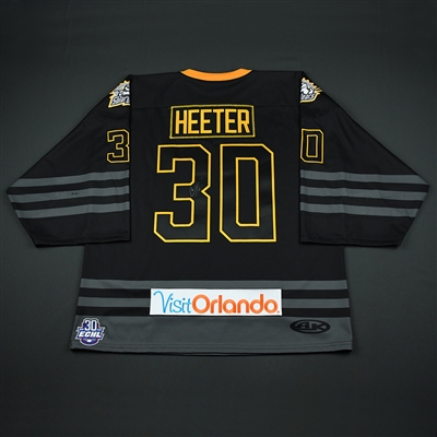 Cal Heeter - Orlando Solar Bears - 2018 Golden Goalie - Game-Worn Autographed Jersey - Worn Feb. 25, 2018