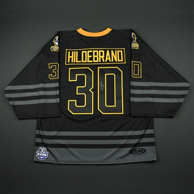 Jake Hildebrand - Tulsa Oilers - 2018 Golden Goalie - Game-Issued Autographed Jersey 