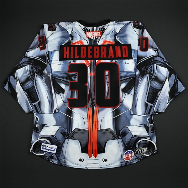 Jake Hildebrand - Tulsa Oilers - 2017-18 MARVEL Ultron Super Hero Night - Game-Issued Jersey