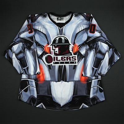 Jake Hildebrand - Tulsa Oilers - 2017-18 MARVEL Ultron Super Hero Night - Game-Issued Jersey