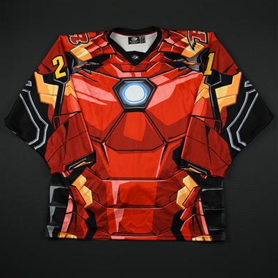 Stephen Hrehoriak - Rapid City Rush - 2017-18 MARVEL Super Hero Night - Game-Worn Autographed Jersey 