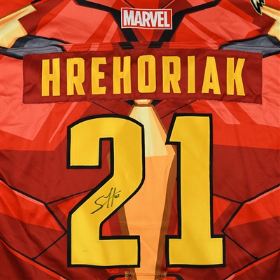 Stephen Hrehoriak - Rapid City Rush - 2017-18 MARVEL Super Hero Night - Game-Worn Autographed Jersey 