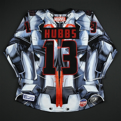 Dylan Hubbs - Tulsa Oilers - 2017-18 MARVEL Ultron Super Hero Night - Game-Worn Autographed 1st Period Only Jersey