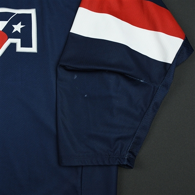 Jack Hughes - 2018 U.S. National Under-18 IIHF Men's World Championship - Game-Worn Blue Jersey