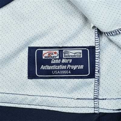 Jack Hughes - 2018 U.S. National Under-18 IIHF Men's World Championship - Game-Worn Blue Jersey