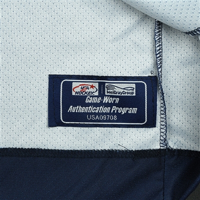 Trevor Janicke - 2018 U.S. National Under-18 IIHF Men's World Championship - Game-Worn Blue Jersey w/A