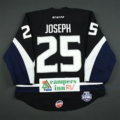 Chris Joseph - Jacksonville Icemen - 2017-18 Regular Season Game-Worn Black Jersey 