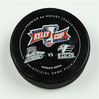 Justin Kea - Florida Everblades - 2018 Kelly Cup Finals - Goal Puck - Game 5 - Goal #2