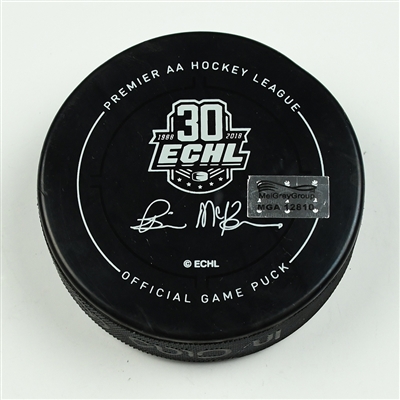 Justin Kea - Florida Everblades - 2018 Kelly Cup Finals - Goal Puck - Game 6 - Goal #6