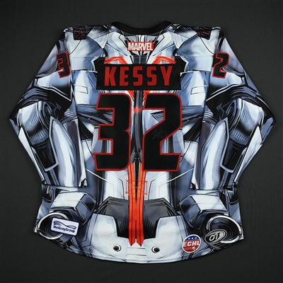 Kale Kessy - Tulsa Oilers - 2017-18 MARVEL Ultron Super Hero Night - Game-Worn Autographed 1st Period Only Jersey