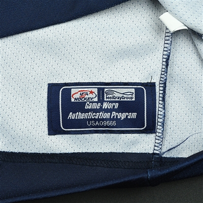 Spencer Knight - 2018 U.S. National Under-18 IIHF Men's World Championship - Game-Worn Blue Jersey