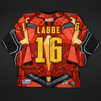 Dylan Labbe - Rapid City Rush - 2017-18 MARVEL Super Hero Night - Game-Worn Autographed Jersey 