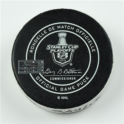 Gabriel Landeskog - Colorado Avalanche - Goal Puck - April 14, 2018 vs. Nsh. Predators (Predators Logo) - 2018 Stanley Cup Playoffs - Round 1 Game 2