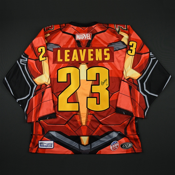 Daniel Leavens - Rapid City Rush - 2017-18 MARVEL Super Hero Night - Game-Worn Autographed Jersey 