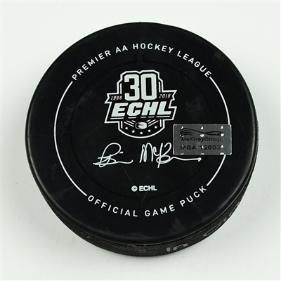 Steven Lorentz - Florida Everblades - 2018 Kelly Cup Finals - Goal Puck - Game 5 - Goal #4