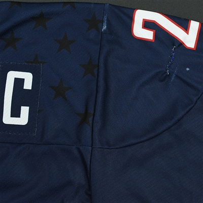 Mattias Samuelsson - 2018 U.S. National Under-18 IIHF Men's World Championship - Game-Worn Blue Jersey w/C