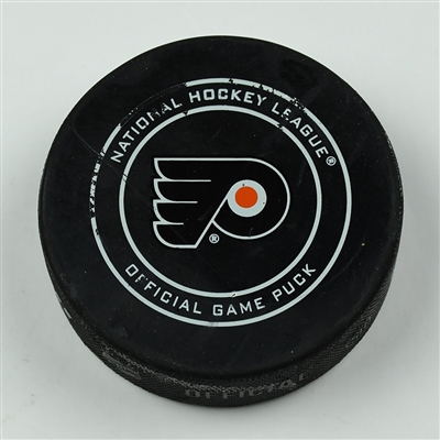 Andrew MacDonald - Philadelphia Flyers - Goal Puck - April 22, 2018 vs. Pitt. Penguins (Flyers Logo) - 2018 Stanley Cup Playoffs - Round 1 Game 6