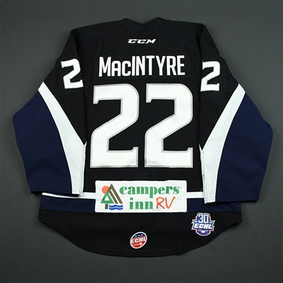 Bobby MacIntyre - Jacksonville Icemen - 2017-18 Regular Season Game-Worn Black Jersey 