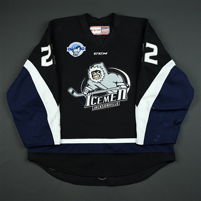 Bobby MacIntyre - Jacksonville Icemen - 2017-18 Regular Season Game-Worn Black Jersey 